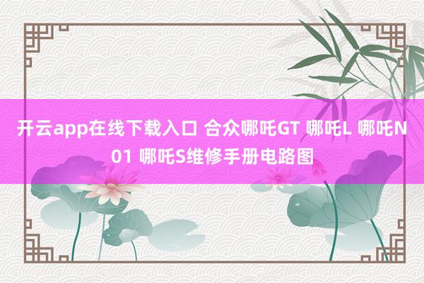 开云app在线下载入口 合众哪吒GT 哪吒L 哪吒N01 哪吒S维修手册电路图